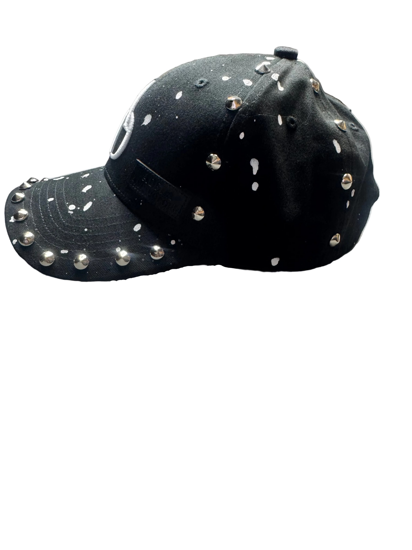 Adela Dolore Black Studded painted Hat