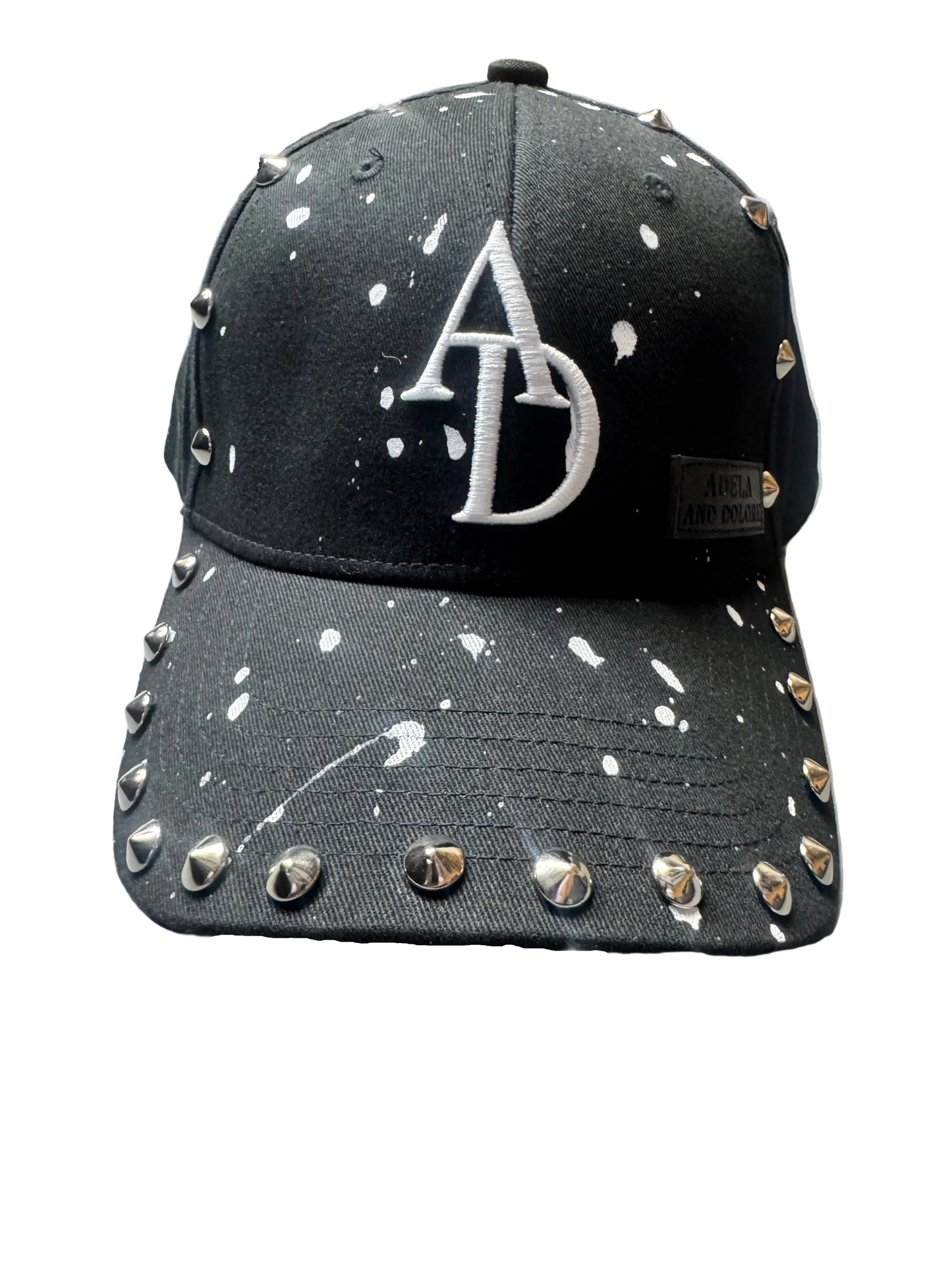 Adela Dolore Black Studded painted Hat