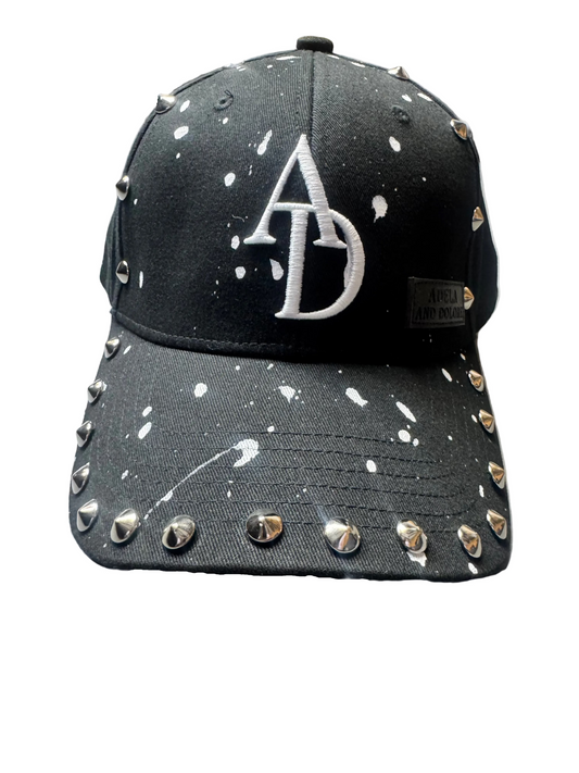 Adela Dolore Black Studded painted Hat