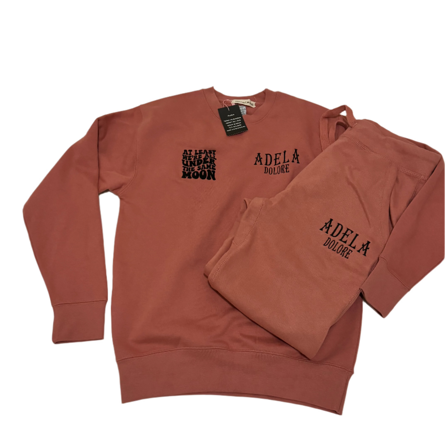 ADELA AND DOLORE CREWNECK DUSTY PINK SWEATSUIT