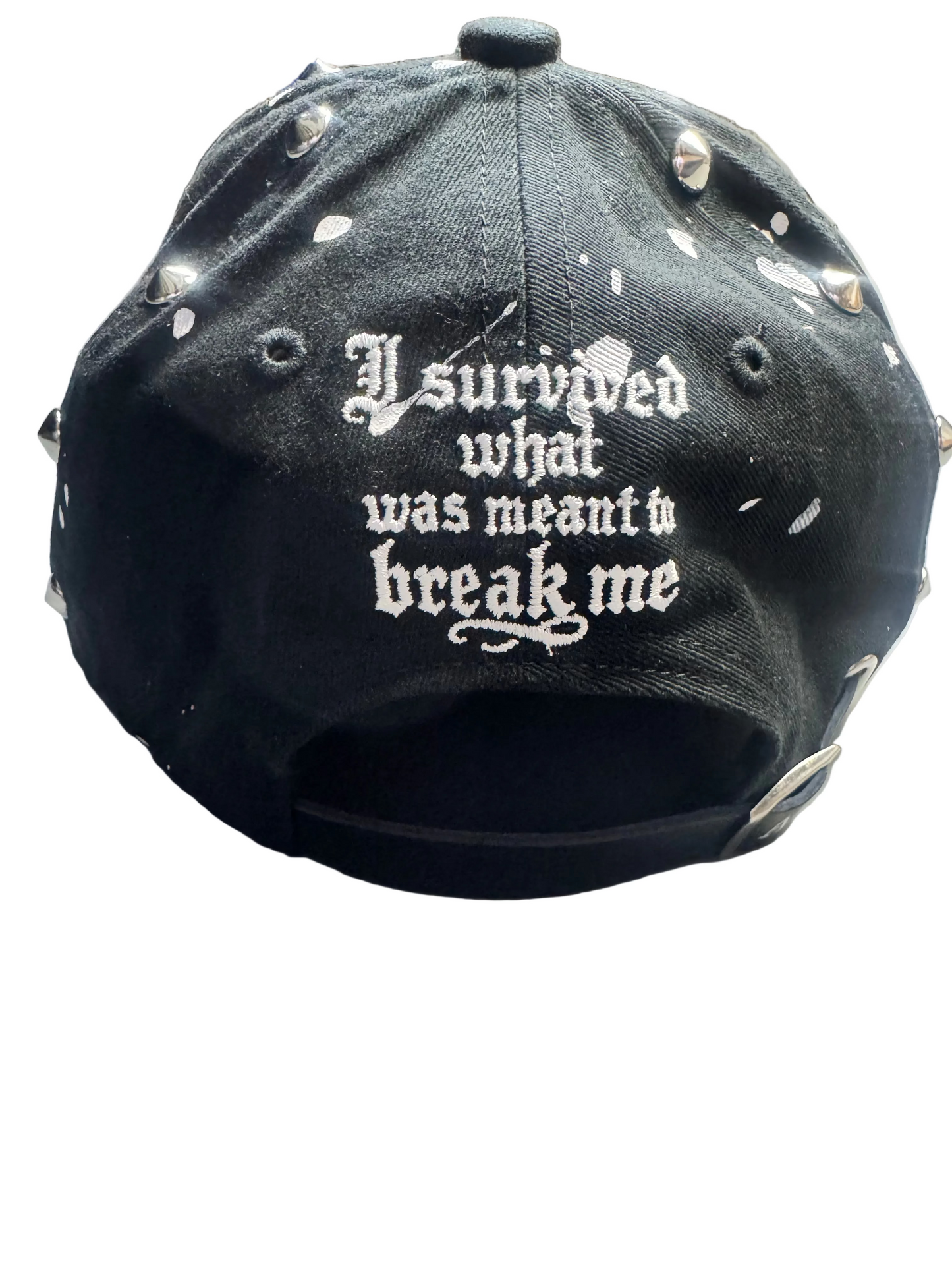 Adela Dolore Black Studded painted Hat