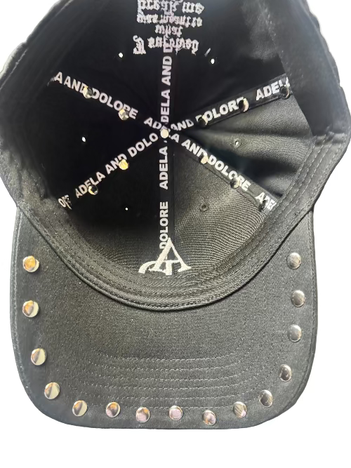 Adela Dolore Black Studded painted Hat